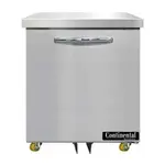 Continental Refrigerator SWF27N-U Freezer, Undercounter, Reach-In