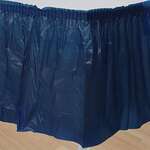 CONVERTING Table Skirt, 14" x 29", Navy Blue, Plastic, Creative Converting 01-0036