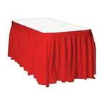 CONVERTING Table Skirt, 14" x 29", Red, Plastic, Creative Converting 01-0052