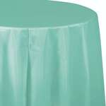 CONVERTING Table Cover, 82", Mint Green, Plastic, Round, Creative Converting 918893