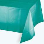 CONVERTING Table Cover, 54" x 108", Teal Lagoon, Plastic (12/Case), Creative Converting 324789