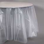 CONVERTING Table Cover, 82", Clear, Plastic, Creative Converting 700418