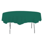 CONVERTING Table Cover, 82", Hunter Green, Plastic, Round, Creative Converting 703124