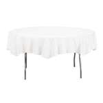 CONVERTING Table Cover, 82", White, Plastic, Round, Creative Converting 703272