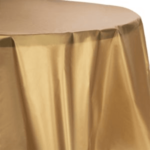 CONVERTING Table Cover, 82", Gold, Plastic, Round, Creative Converting 70-3276
