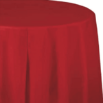 CONVERTING Table Cover, 82", Red, Plastic, Round, Creative Converting 703548