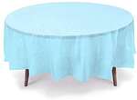 CONVERTING Table Cover, 82", Pastel Blue, Plastic, Round, Creative Converting 703882