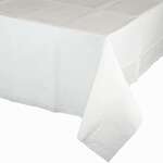 CONVERTING Table Cover 54" x 108", White, Tissue/Plastic, 2-Ply, Creative Converting 710241