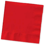 CONVERTING Beverage Napkin, 10" x 10", Red, Paper, 2 Ply, (50/Pack) Creative Converting 80-1031B