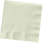 CONVERTING Beverage Napkin, 10" x 10", Ivory, Paper, 2 Ply, (50/Pack) Creative Converting 80-161B