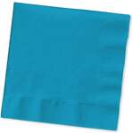 CONVERTING Beverage Napkin, 10" x 10", Turquoise, Paper, 2 Ply, (50/Pack) Creative Converting 80-3131B