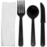 Cutlery Kit, Heavyweight, Black, Polystyrene, (250/Case), Karat U2200-HD