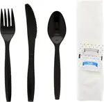 ARVESTA (DISPOSABLES) Cutlery Kit, Ps, 6 Pcs, Hw, Black, F/K/S/Nap/S&P, 250pk