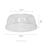 Dome Lid, 12-24 Oz Cup, Clear, PET, Wide Hole, (1000/Case), Karat C-KDL626-WH