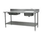 Eagle Group PT 3072-R Work Table,  72" Long with Prep Sink(s)