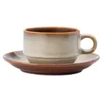 Espresso Saucer, 4-14", Two-Tone Tan glaze, porcelain