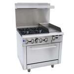 Falcon Range, 36", Stainless Steel, 4 Burner, 12" Griddle, Gas, Elevation 2000', Falcon Equipment AR36-12R