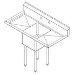 Falcon E1C-10X14-2-15 Sink, (1) One Compartment