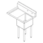 Falcon E1C-18X18-L-18 Sink, (1) One Compartment