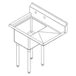 Falcon E1C-24X24-R-24 Sink, (1) One Compartment