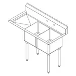 Falcon E2C-18X18-L-18 Sink, (2) Two Compartment