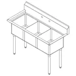 Falcon E3C-10X14-0 Sink, (3) Three Compartment