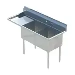 Falcon HD2C-18X18-L-18 Sink, (2) Two Compartment