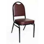 Falcon Chair, 40", Wine, Vinyl Seat, Black Frame, Stackable, Arvesta CH2-WN/BK