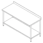 Falcon WT-2424-BS Work Table,  24" - 27", Stainless Steel Top
