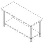 Falcon WT-2436 Work Table,  36" - 38", Stainless Steel Top