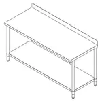 Falcon WT-2436-BS Work Table,  36" - 38", Stainless Steel Top
