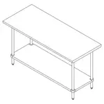 Falcon WT-2436-SSU Work Table,  36" - 38", Stainless Steel Top