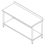 Falcon WT-2448-BS Work Table,  40" - 48", Stainless Steel Top