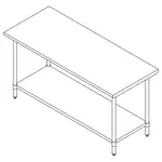 Falcon WT-2496 Work Table,  85" - 96", Stainless Steel Top