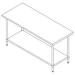 Falcon WT-3060 Work Table,  54" - 62", Stainless Steel Top