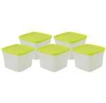Freezer Storage Container, 1 Pt, White, Plastic, (5/Pack), Stor-Keeper 386372