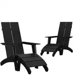Flash Furniture 2-JJ-C14509-14309-BK-GG Chair, Adirondack