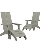 Flash Furniture 2-JJ-C14509-14309-GY-GG Chair, Adirondack