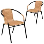 Flash Furniture 2-TLH-037-BGE-GG Chair, Armchair, Stacking, Outdoor