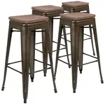 Flash Furniture 4-ET-31320W-30-GN-R-GG Bar Stool, Stacking, Indoor