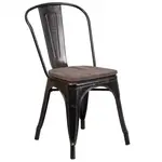 Flash Furniture CH-31230-BQ-WD-GG Chair, Side, Stacking, Indoor