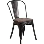 Flash Furniture CH-31230-BQ-WD-GG Chair, Side, Stacking, Indoor