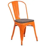 Flash Furniture CH-31230-OR-WD-GG Chair, Side, Stacking, Indoor