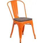 Flash Furniture CH-31230-OR-WD-GG Chair, Side, Stacking, Indoor