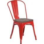 Flash Furniture CH-31230-RED-WD-GG Chair, Side, Stacking, Indoor