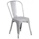 Flash Furniture CH-31230-SIL-GG Chair, Side, Stacking, Outdoor