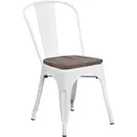 Flash Furniture CH-31230-WH-WD-GG Chair, Side, Stacking, Indoor