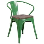 Flash Furniture CH-31270-GN-WD-GG Chair, Armchair, Stacking, Outdoor