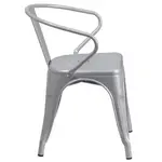 Flash Furniture CH-31270-SIL-GG Chair, Armchair, Stacking, Outdoor