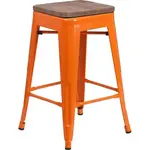 Flash Furniture CH-31320-24-OR-WD-GG Bar Stool, Stacking, Indoor